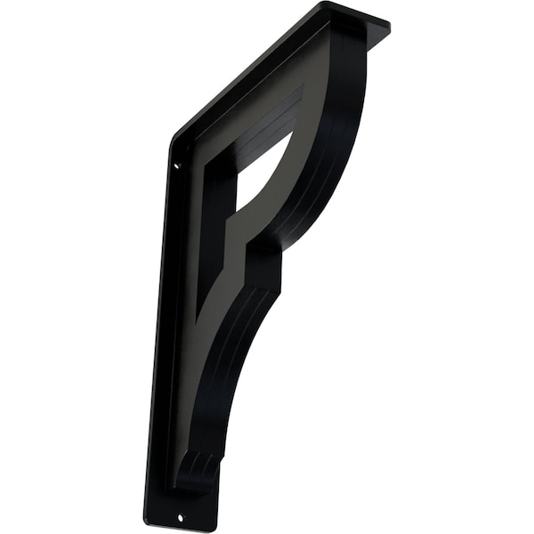 Ekena Millwork Bradford Wrought Iron Bracket, (Triple center brace), Powder Coated Black 2"W x 7 1/2"D x 10"H BKTM02X07X10TBR - main
